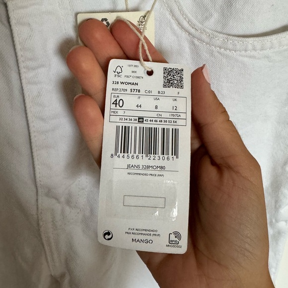 BNWT Mango White Mom Jeans - Picture 5 of 7